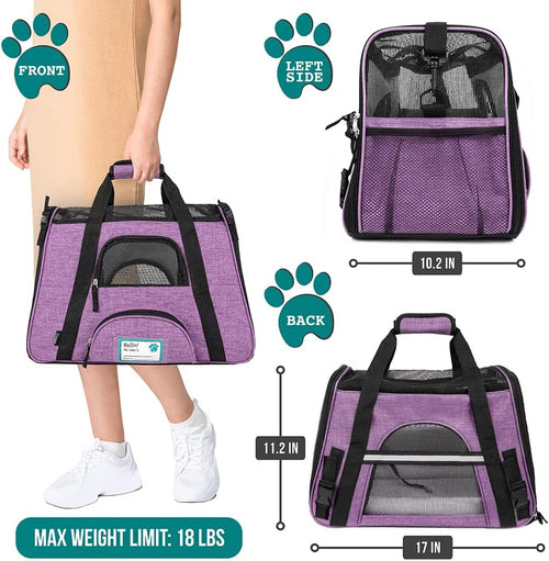 Airline Approved Pet Carrier – Soft Sided Travel Bag for Cats & Small Dogs (Lightweight & Ventilated)