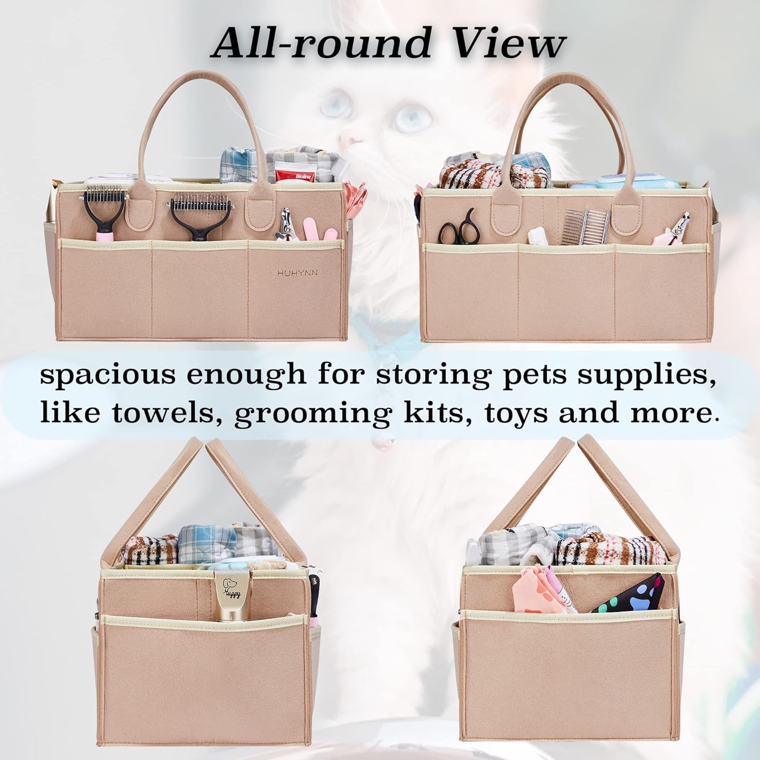 Dog Grooming Travel Tote Bag – Portable Pet Supply Organizer with Multi-Pockets for Home & Travel