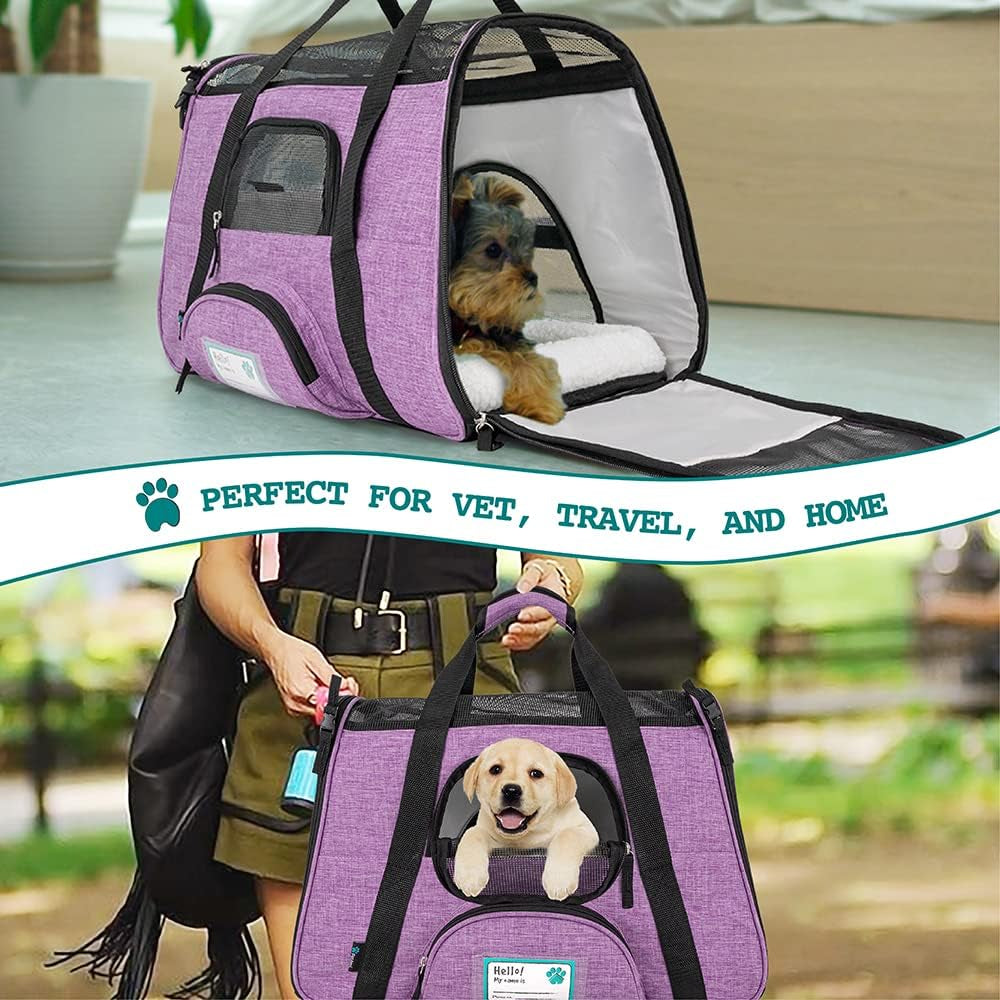 Airline Approved Pet Carrier – Soft Sided Travel Bag for Cats & Small Dogs (Lightweight & Ventilated)