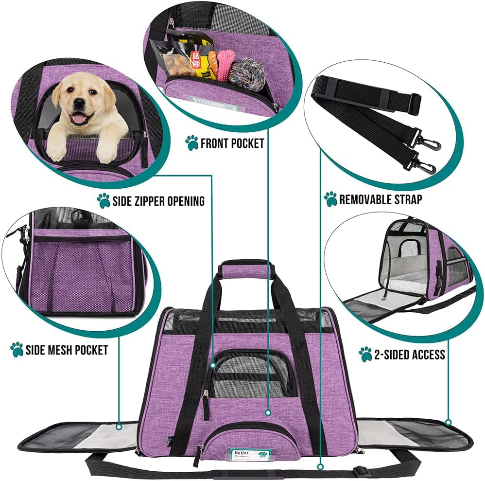 Airline Approved Pet Carrier – Soft Sided Travel Bag for Cats & Small Dogs (Lightweight & Ventilated)