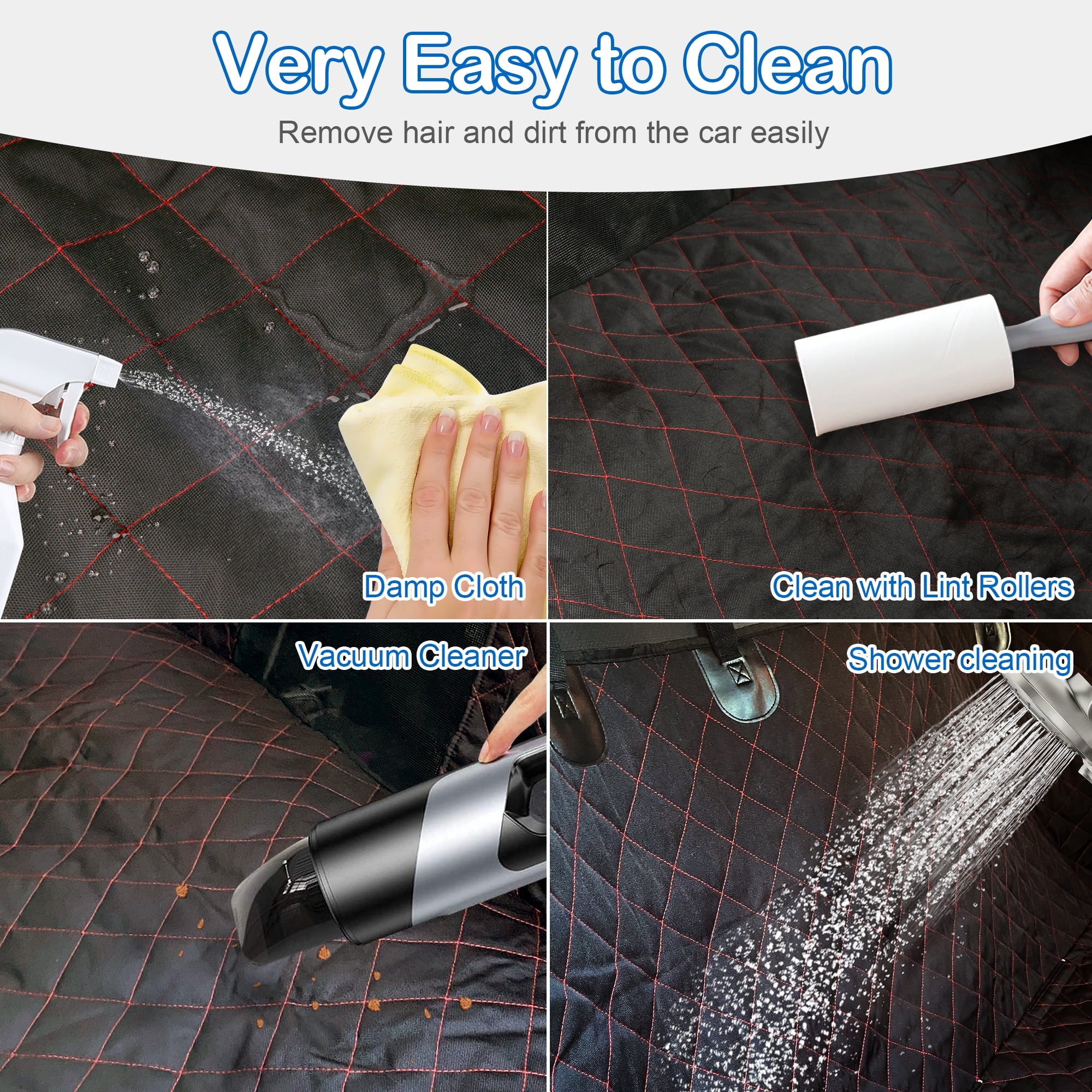 Dog Car Seat Cover for Back Seat, Waterproof Car Seat Protector for Dogs with Side Flaps, Scratchproof Dog Backseat Cover, Durable Nonslip Dog Hammock for Sedans, Trucks, Suvs, Standard