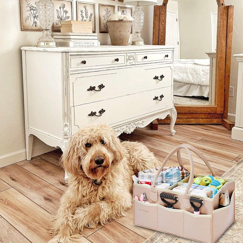 Dog Grooming Travel Tote Bag – Portable Pet Supply Organizer with Multi-Pockets for Home & Travel